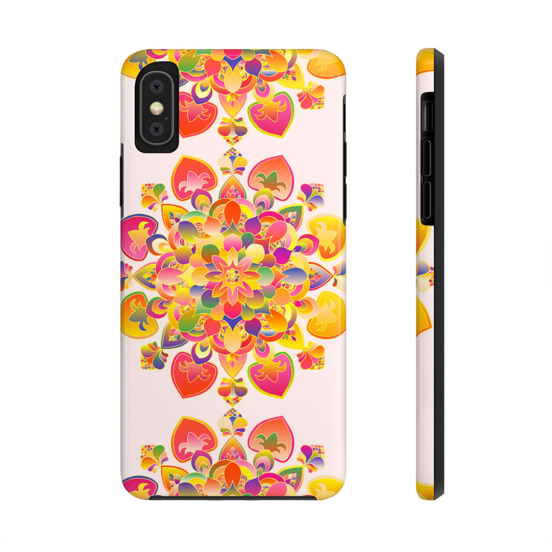 Colorful hand drawn mandala art phone case with intricate designs