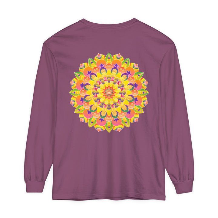 Colorful and intricate mandala design long sleeve t-shirt for men and women