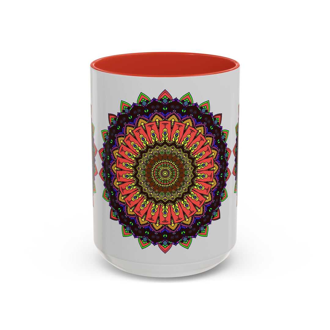 Colorful and spiritual Mandala Art Mug featuring intricate designs and vibrant colors