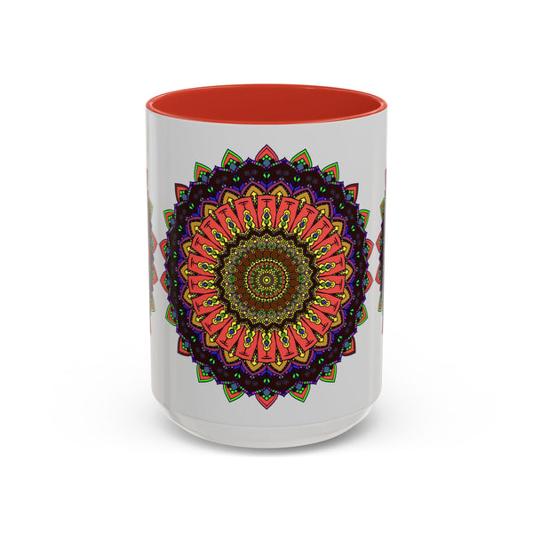 Colorful and spiritual Mandala Art Mug featuring intricate designs and vibrant colors