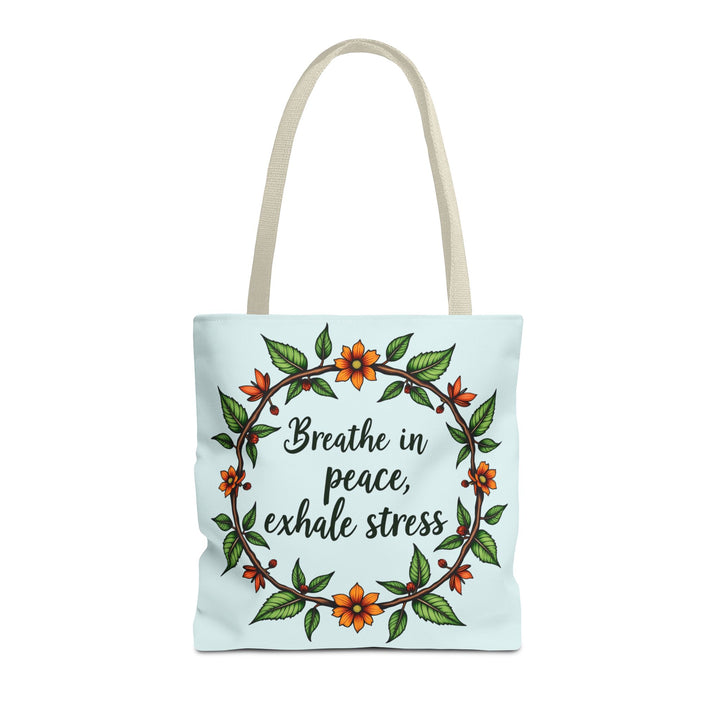 A serene style flower crown tote bag, perfect for adding a touch of elegance to your everyday look