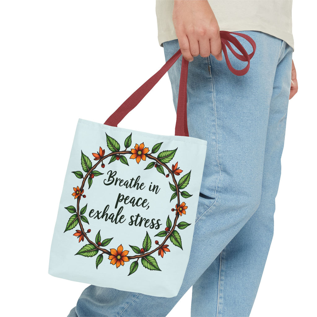 Beautiful handcrafted floral tote bag, perfect for adding a touch of serene style to any outfit, featuring a delicate flower crown design