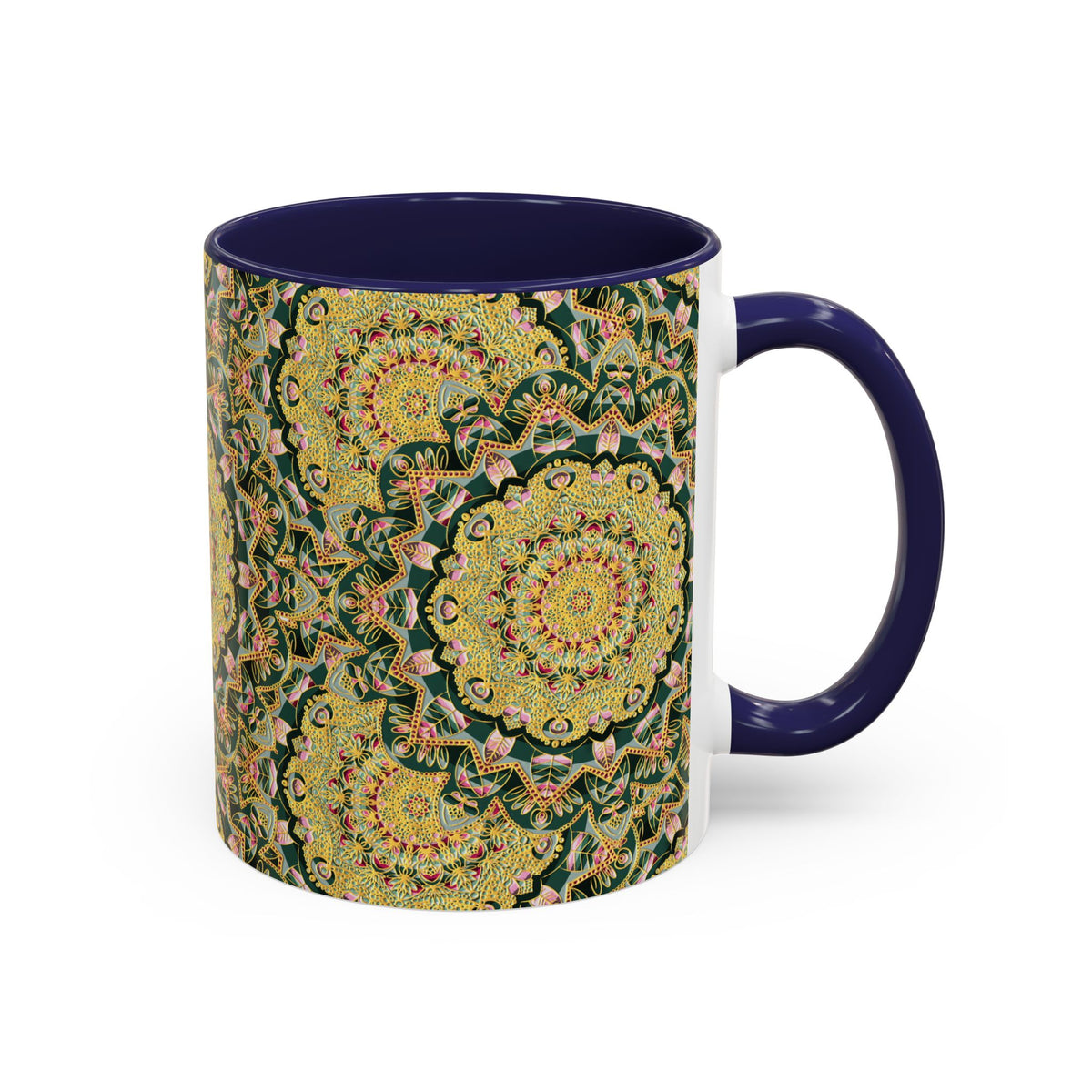 Mandala Floral Coffee Mug – Bohemian Botanical Ceramic Cup