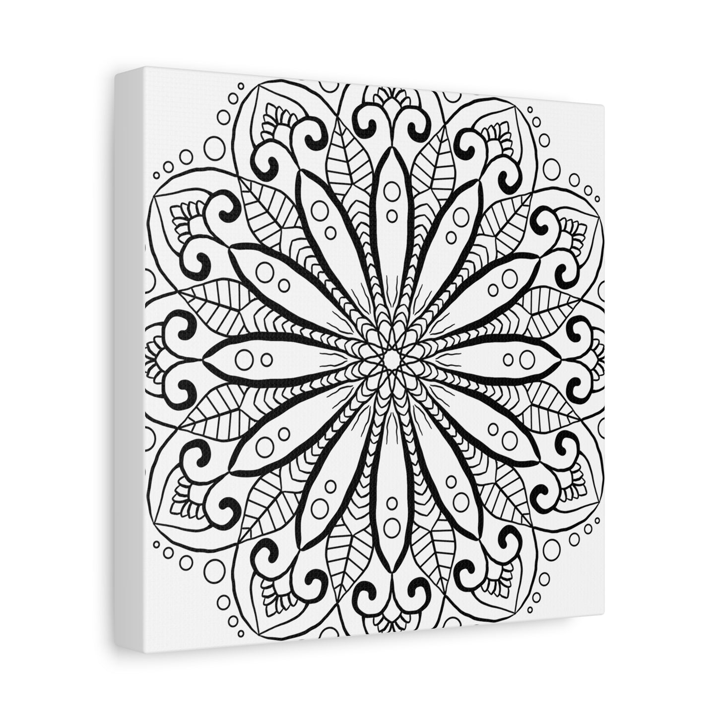 Handmade Mandala Art - Black & White Wall Art - Matte Canvas, Stretched, 125 alt text 11