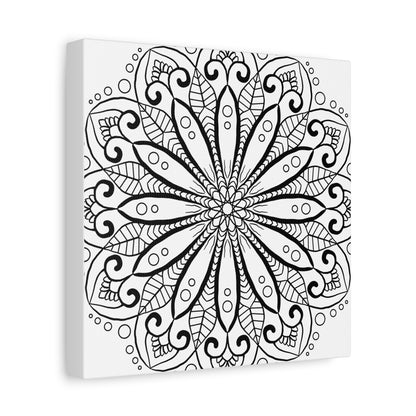 Handmade Mandala Art - Black & White Wall Art - Matte Canvas, Stretched, 125 alt text 11