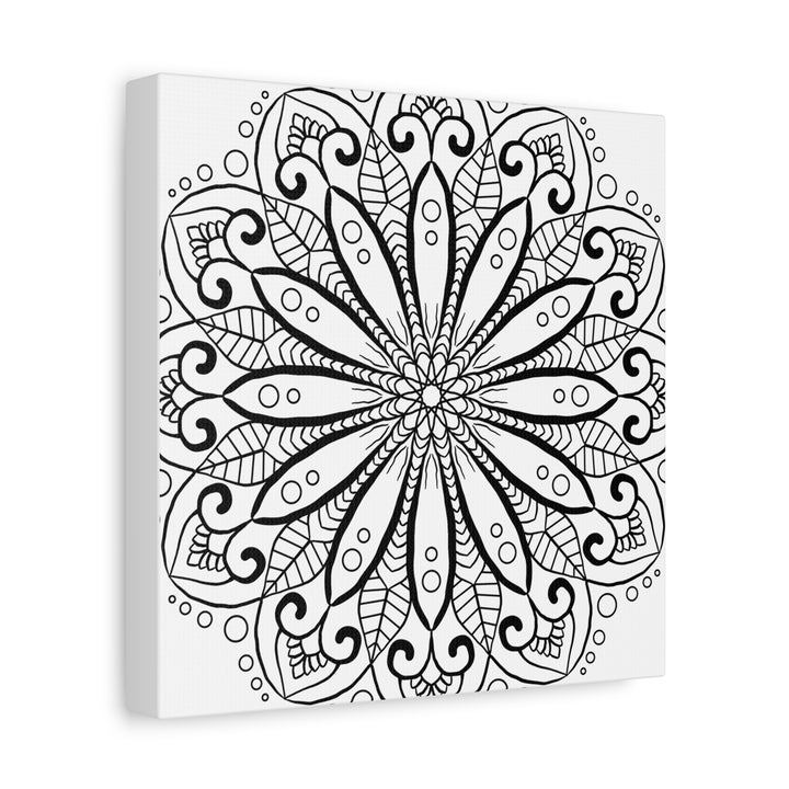 Handmade Mandala Art - Black & White Wall Art - Matte Canvas, Stretched, 125 alt text 11