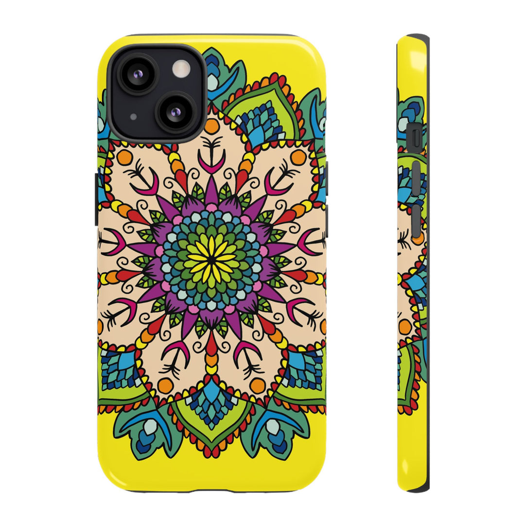 Intricate Floral Yellow Phone Case for Bold Protection and Style