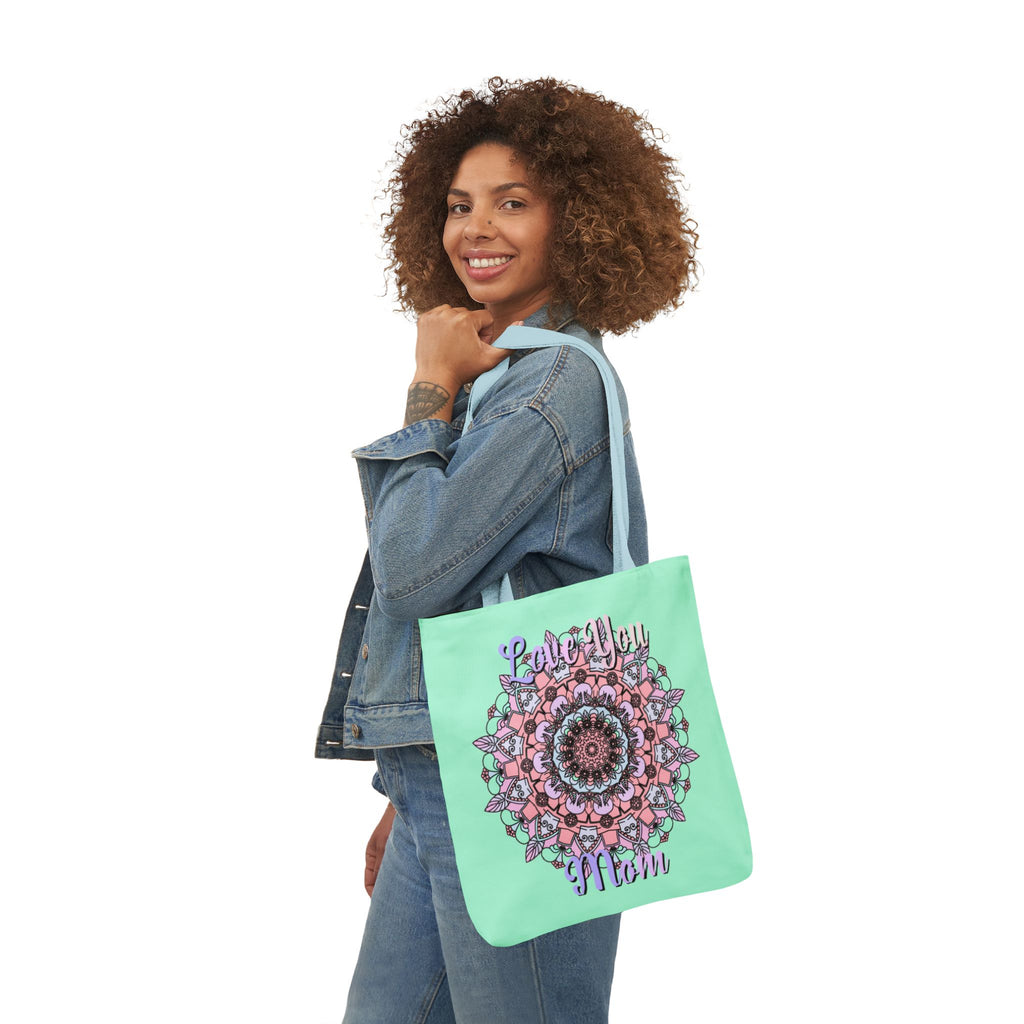 Mandala 'Love You Mom' Canvas Tote — Floral Mother's Day Gift Bag