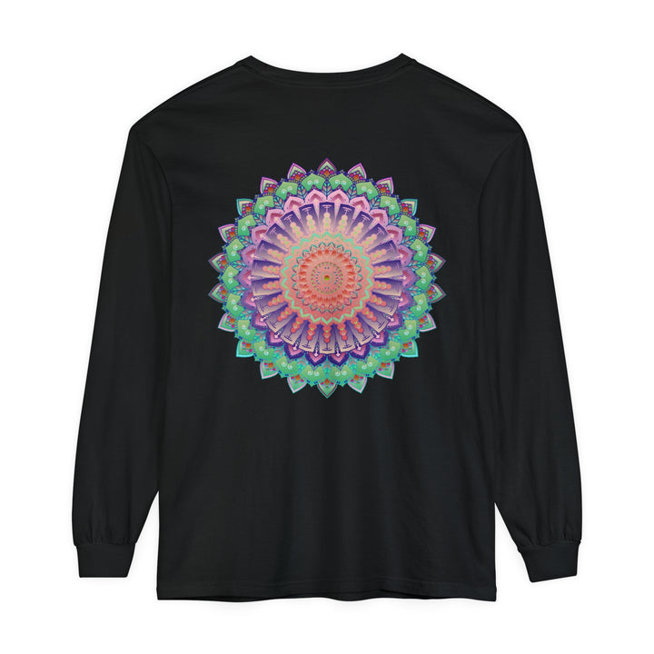 Colorful and intricate mandala design long sleeve t-shirt for all genders