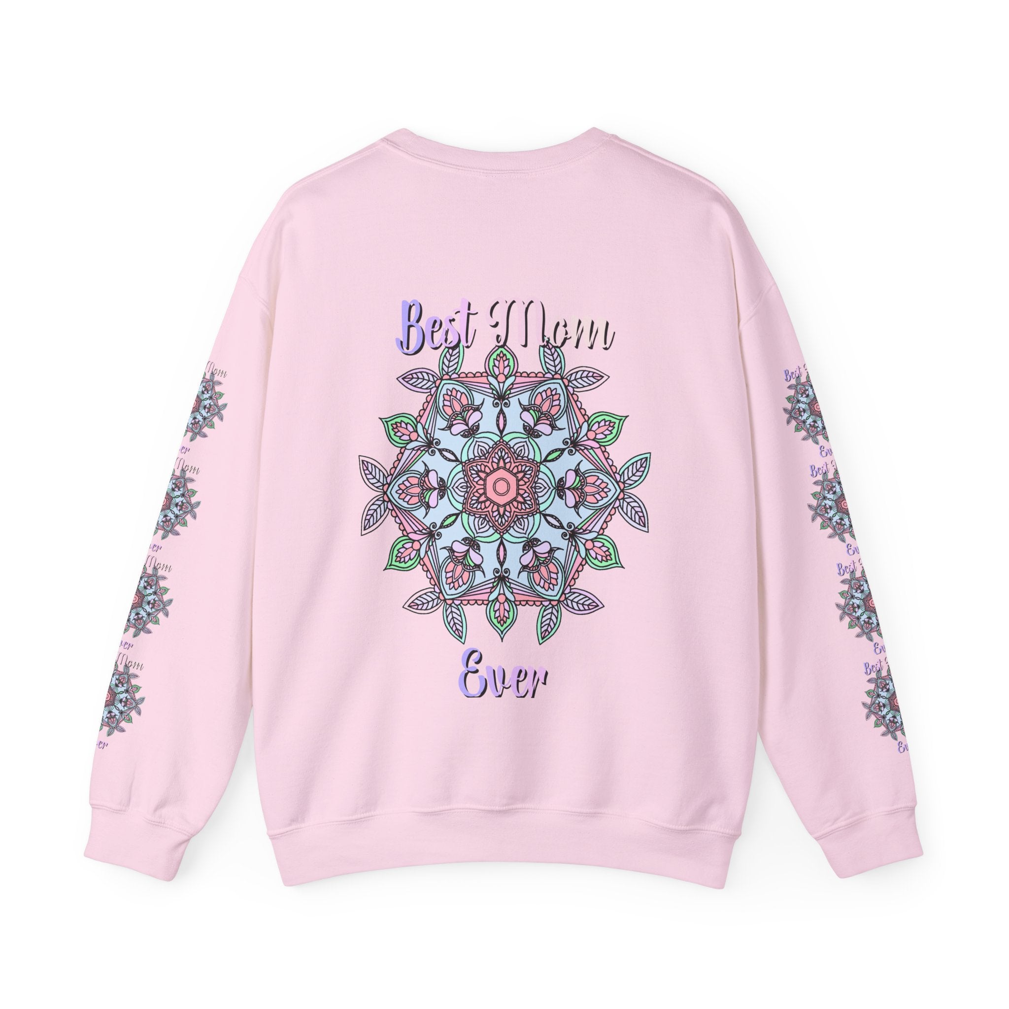 Mandala Art Crewneck Sweatshirt Celebrating Moms in Soft Hues