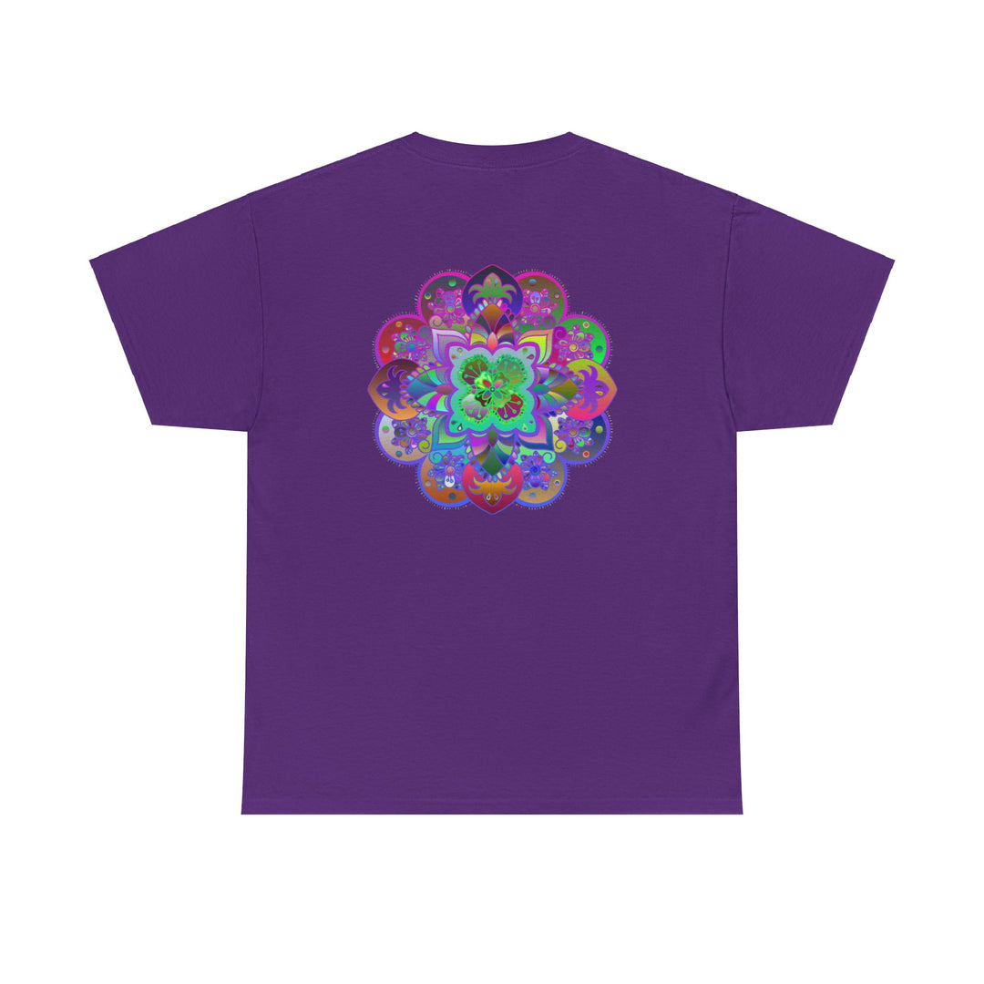 Unisex heavy cotton tee featuring a mandala art design for yoga mindfulness