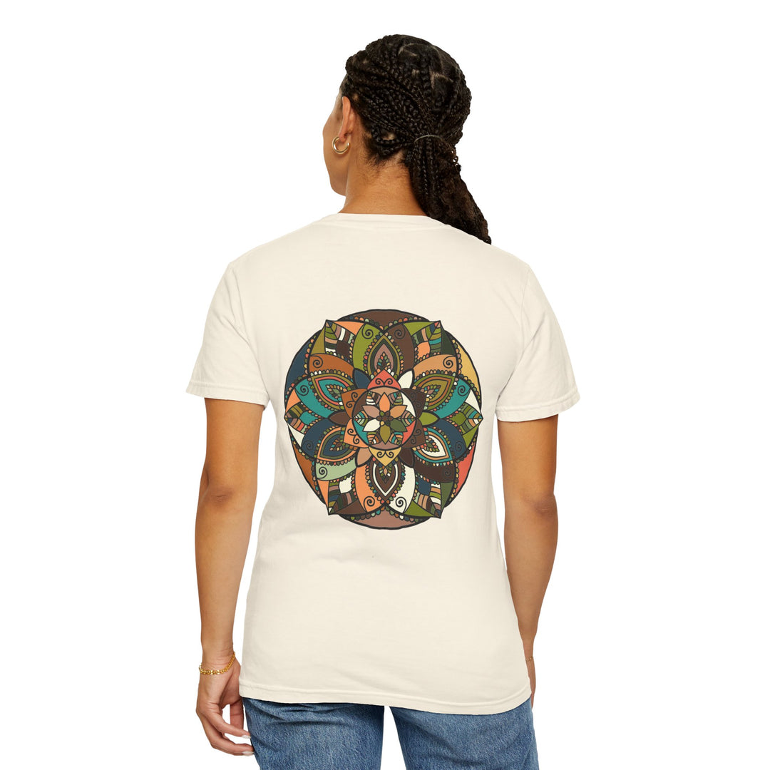 Mandala Earth Flora T-Shirt — Earthy Tones Geometric Art Tee