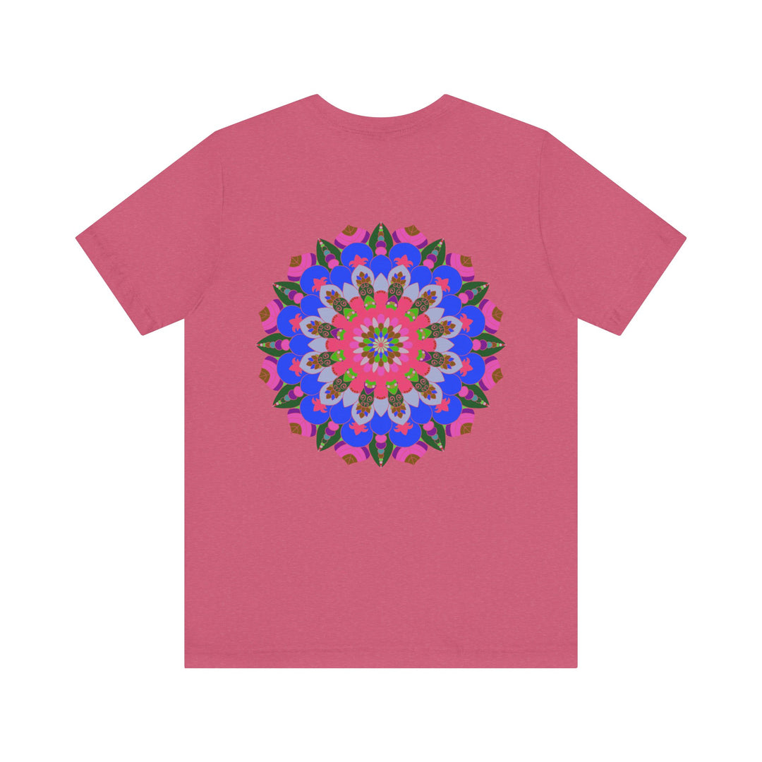 A vibrant mandala tee with intricate spiritual design for peace and harmony