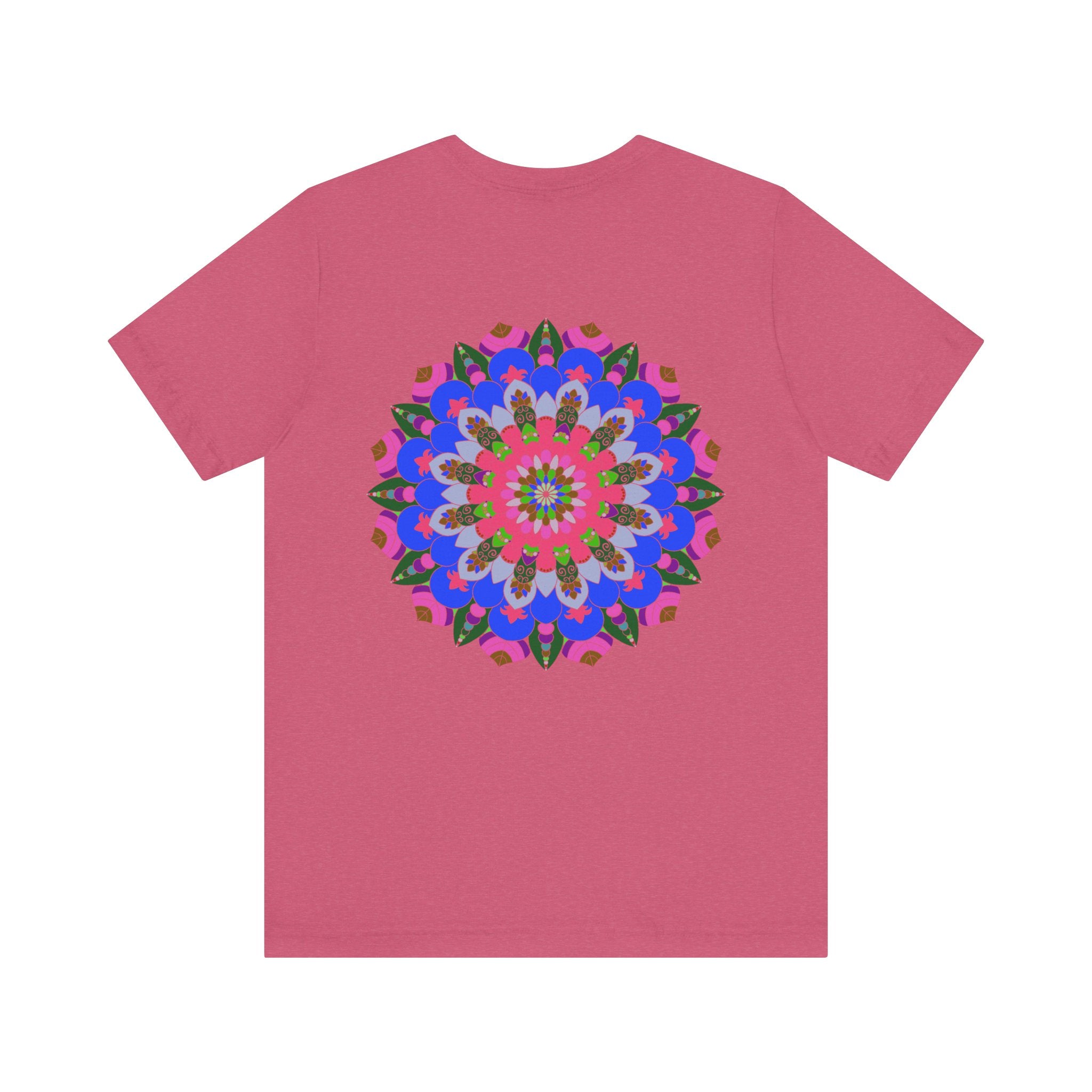 A vibrant mandala tee with intricate spiritual design for peace and harmony