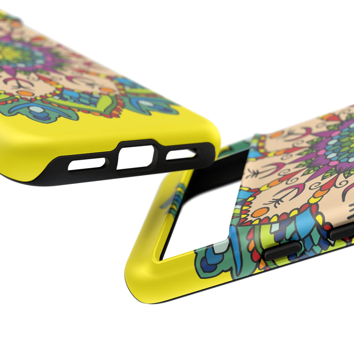 Intricate Floral Yellow Phone Case for Bold Protection and Style
