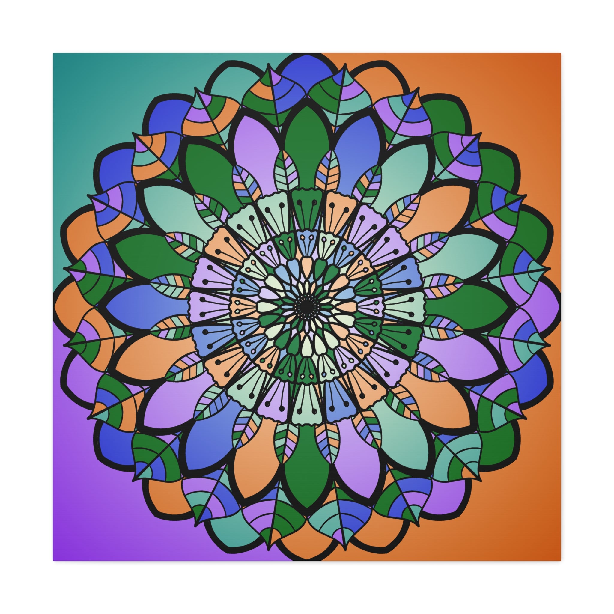 Floral Mandala Matte Canvas Wall Art