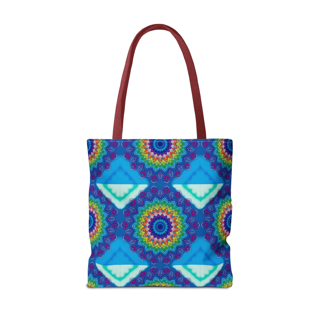 Beautiful and vibrant mandala tote bag with colorful and intricate design