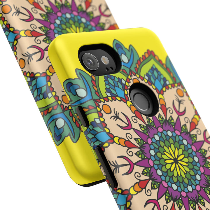 Intricate Floral Yellow Phone Case for Bold Protection and Style