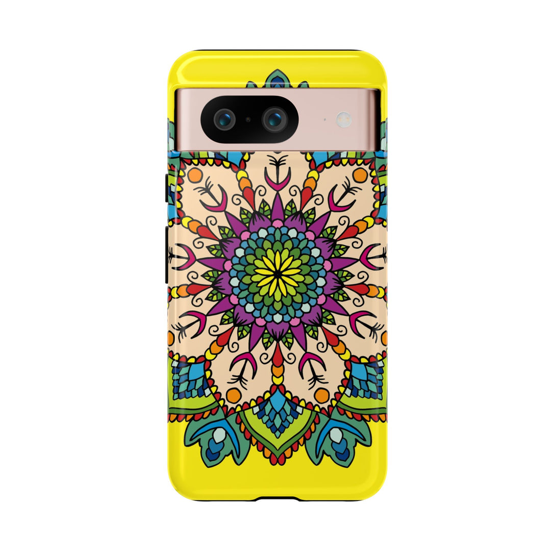 Intricate Floral Yellow Phone Case for Bold Protection and Style