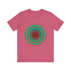 Vibrant Mandala Tee featuring colorful spiritual art in various shades and intricate designs, perfect for adding a pop of color to your wardrobe