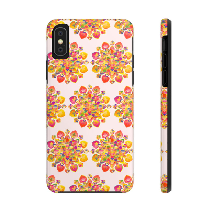 Phone Case - Hand-Drawn Mandala Art - Light Pink Long Description 3