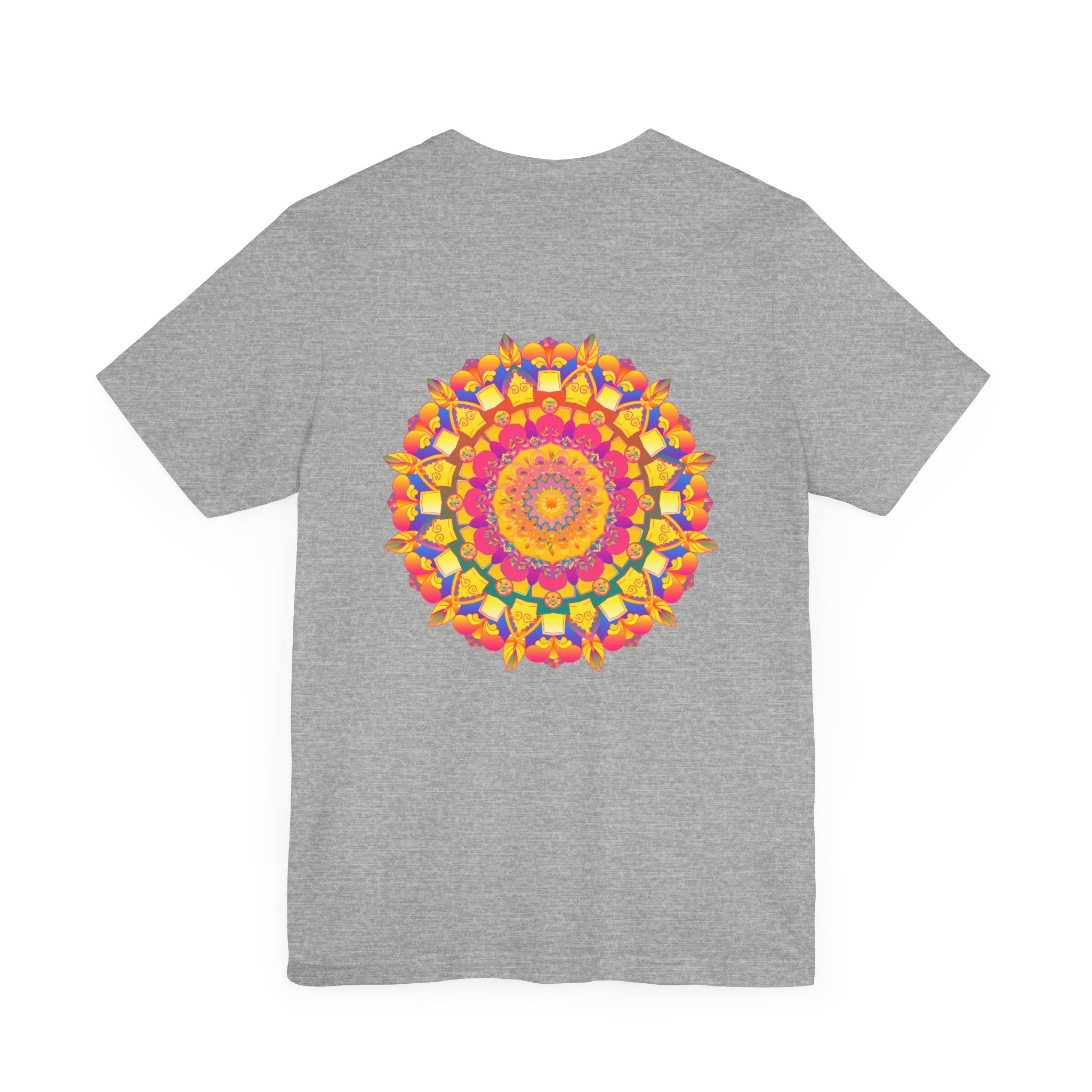 Colorful mandala design t-shirt representing peace and harmony in vibrant shades