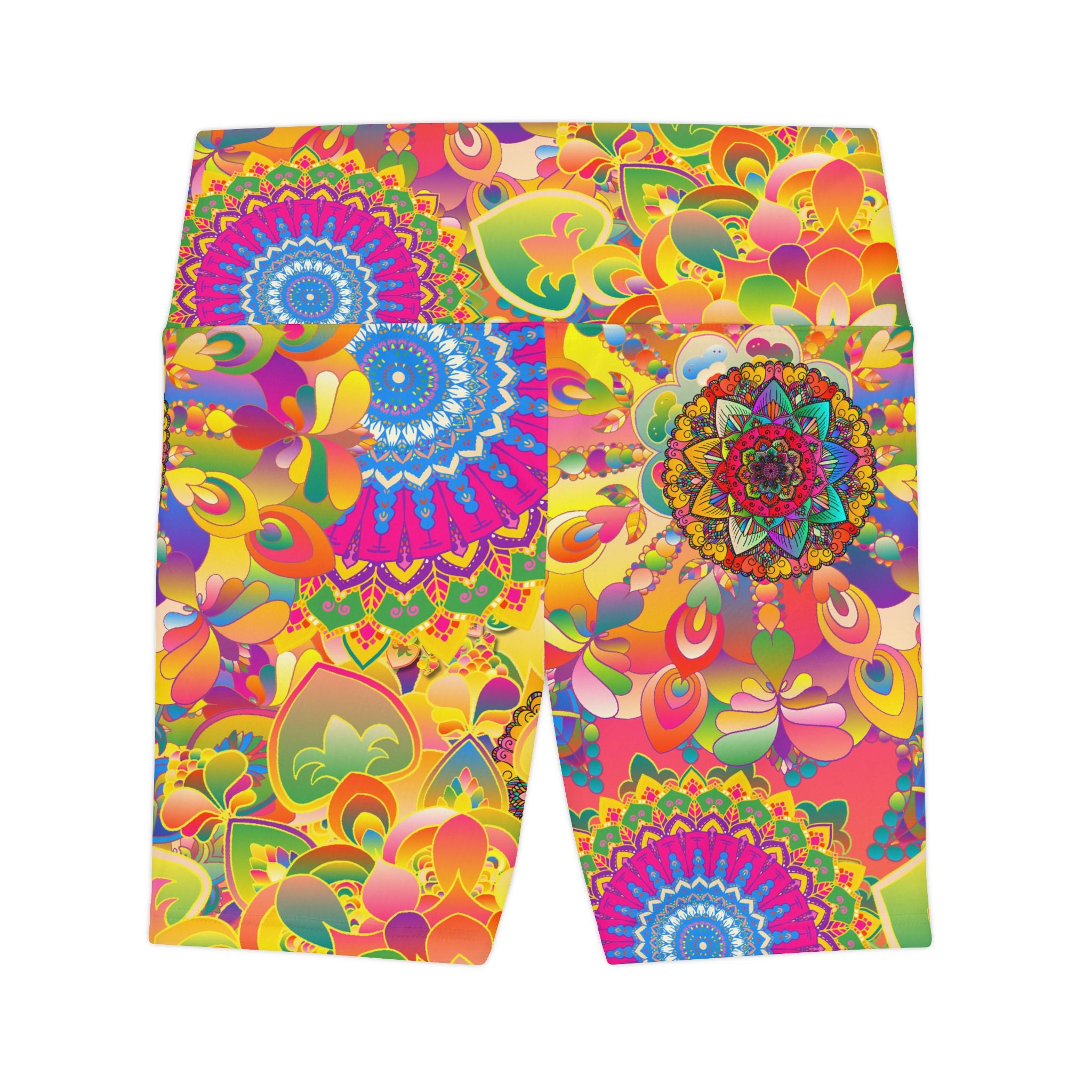 Psychedelic Floral Mandala Workout Shorts