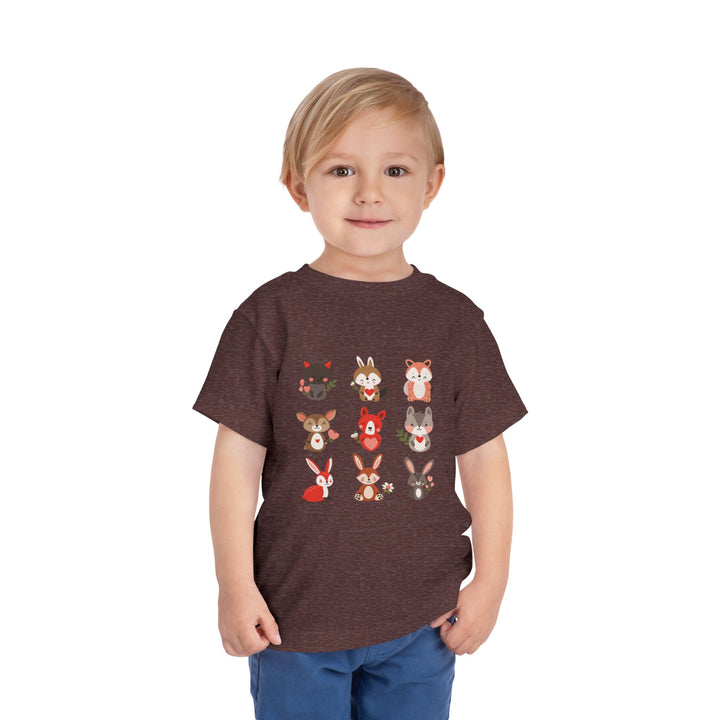 Animal Love Toddler Tee, Cute Cartoon Animals T-Shirt for Kids