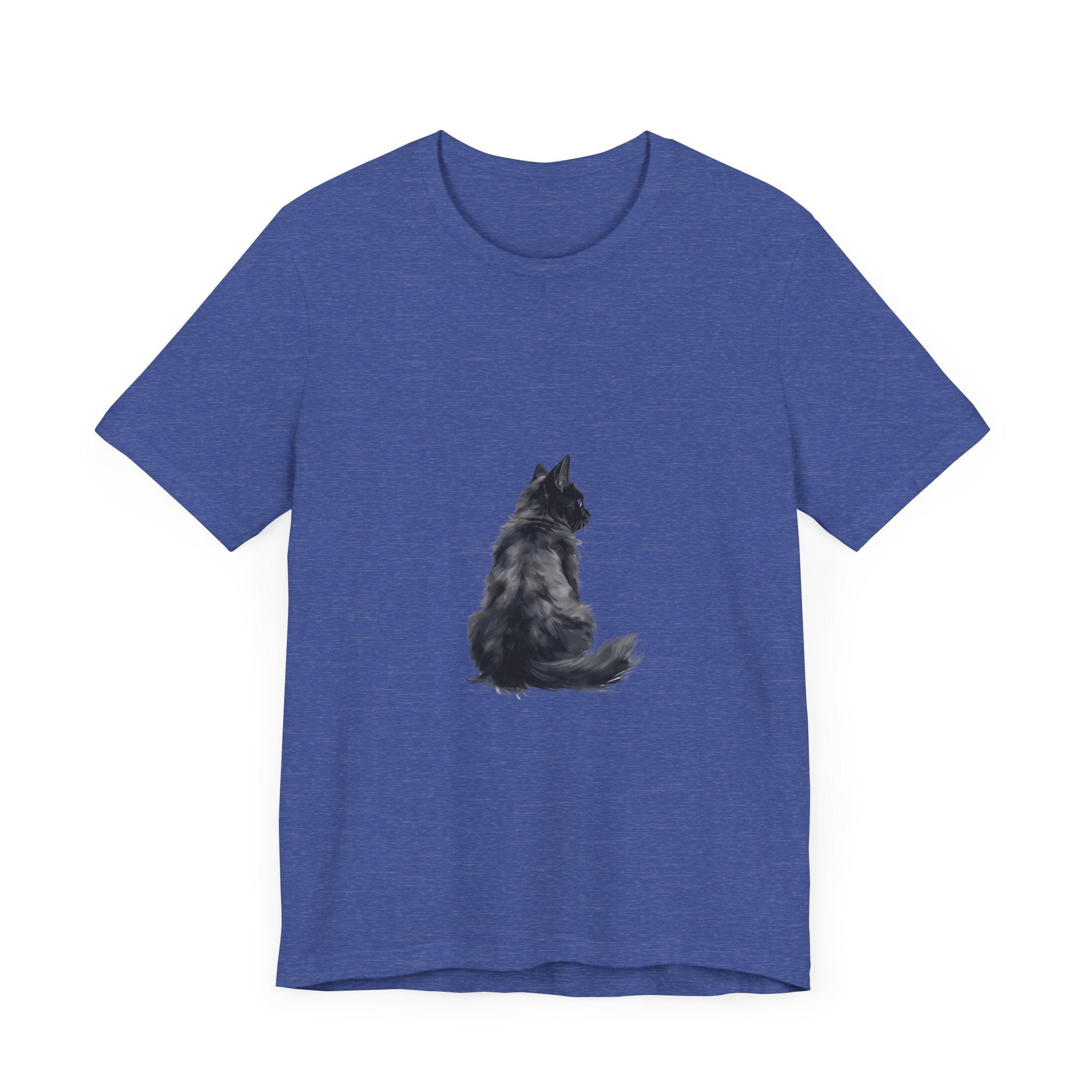 Cozy black cat silhouette tee with a cute feline design