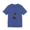 Cozy black cat silhouette tee with a cute feline design