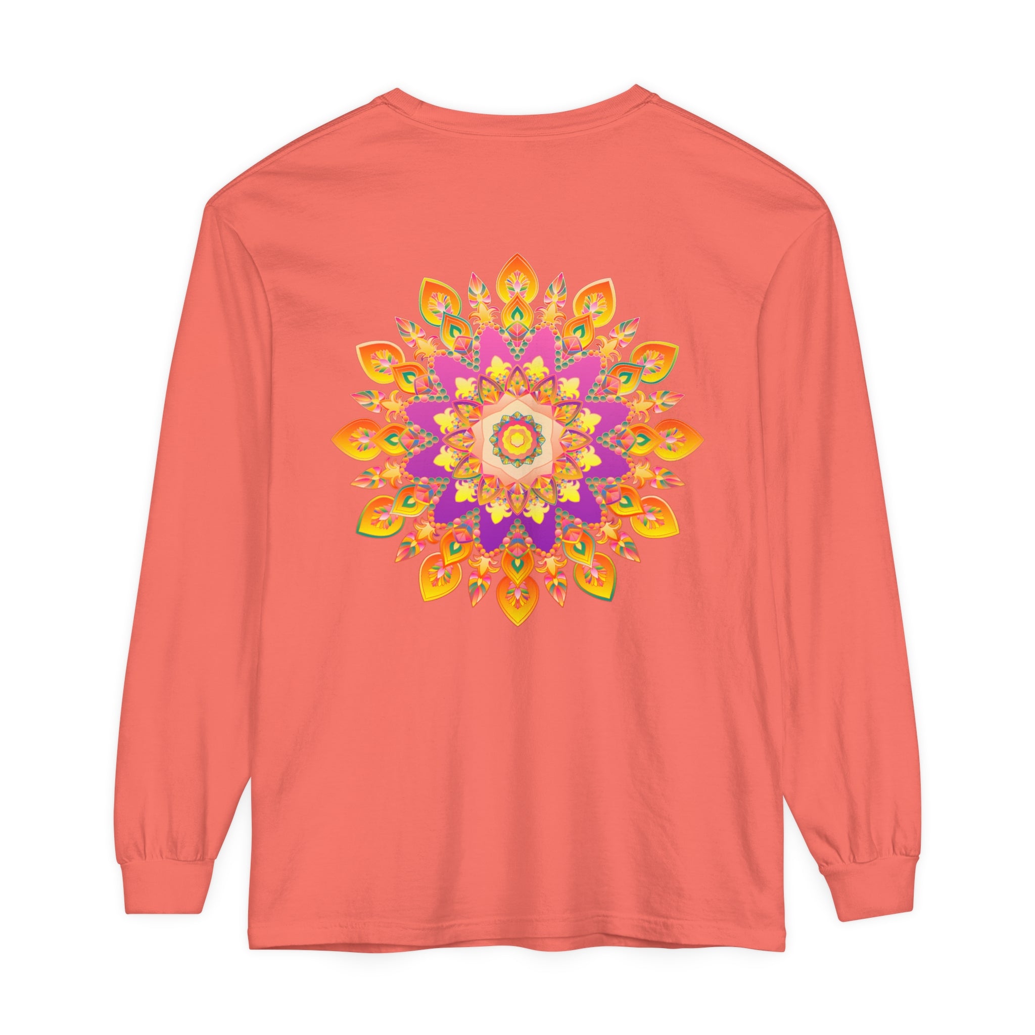 Colorful and intricate mandala design long sleeve t-shirt for men and women