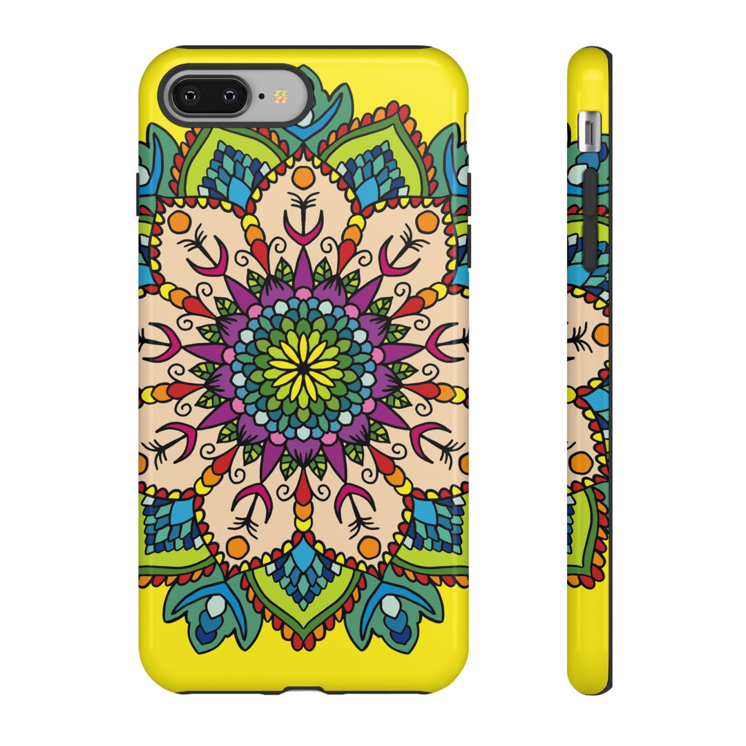 Intricate Floral Yellow Phone Case for Bold Protection and Style