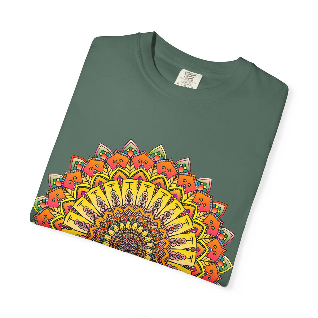 Sunburst Mandala T-Shirt — Vibrant Floral Boho Graphic Tee
