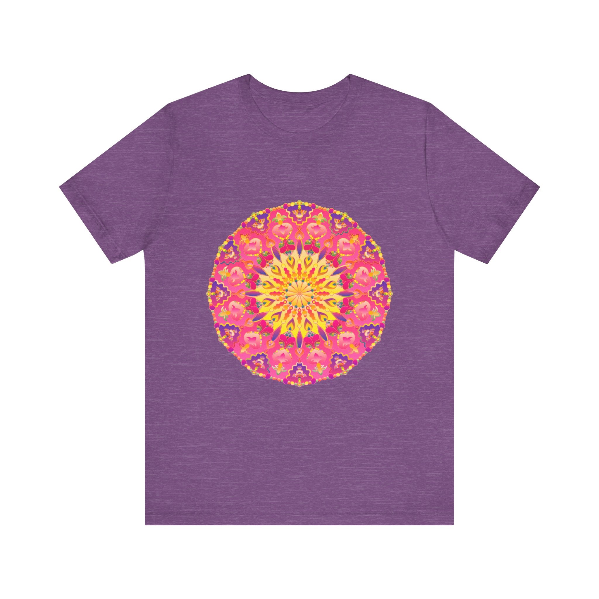 Vibrant Mandala T-Shirt featuring a colorful and symmetrical design, perfect for adding a pop of artistic flair to your wardrobe