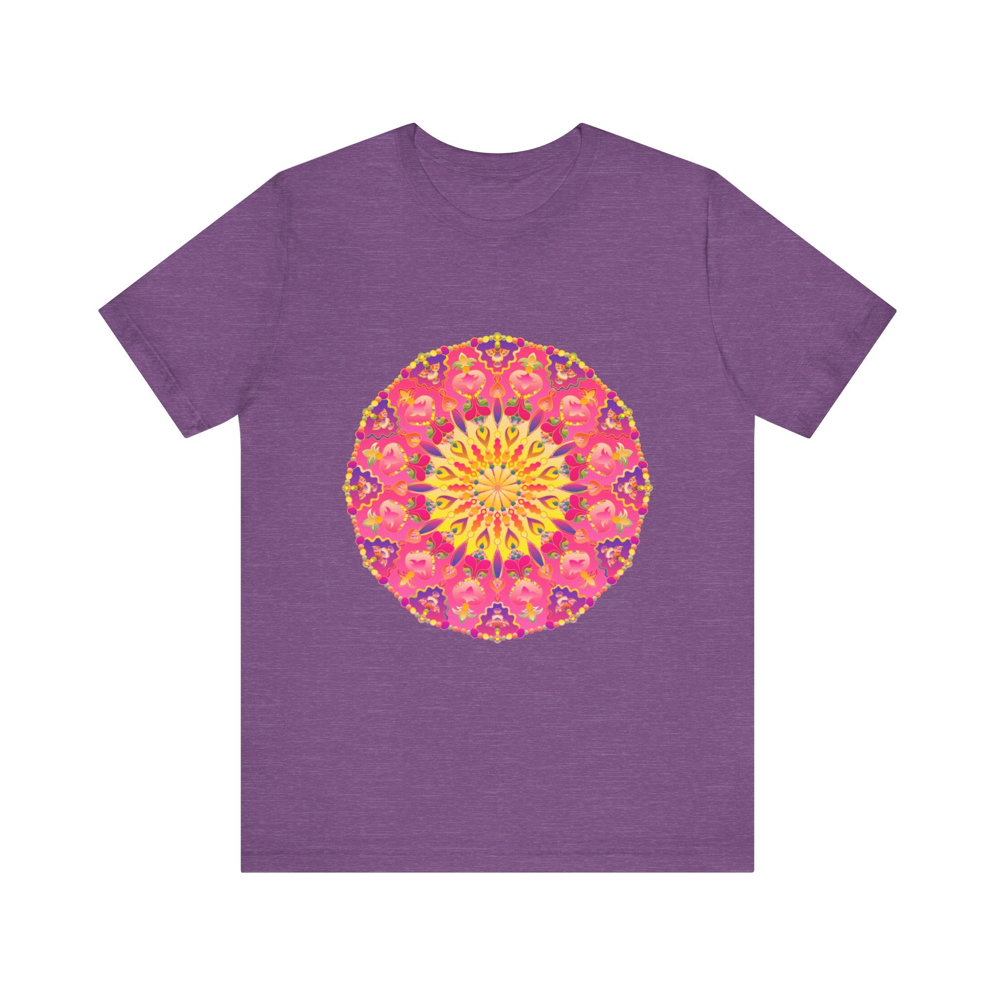 Vibrant Mandala T-Shirt featuring a colorful and symmetrical design, perfect for adding a pop of artistic flair to your wardrobe