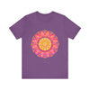 Vibrant Mandala T-Shirt featuring a colorful and symmetrical design, perfect for adding a pop of artistic flair to your wardrobe