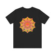 Colorful and intricate mandala design on a tee promoting spiritual peace and harmony