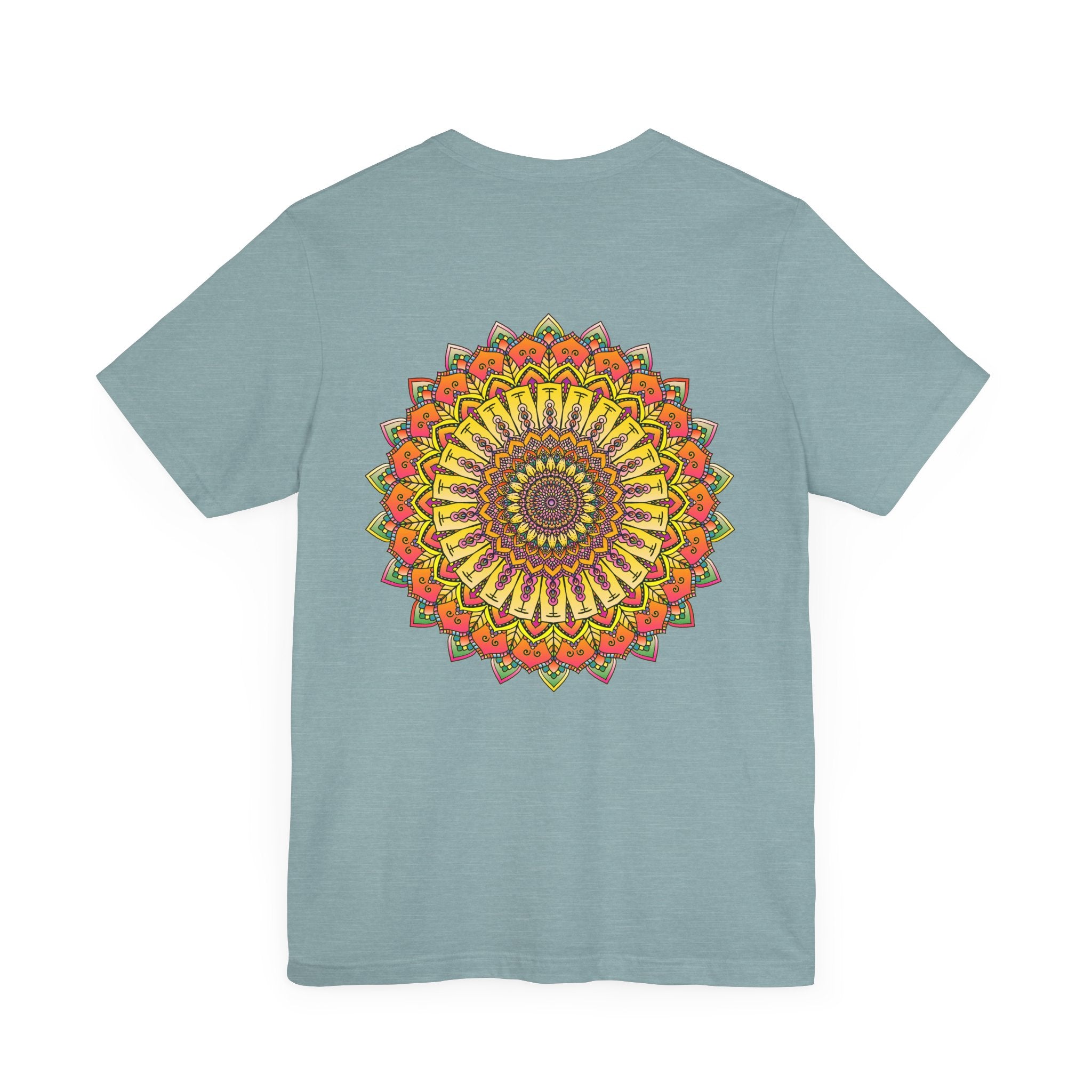 Beautiful and colorful Vibrant Mandala Tee featuring a peaceful and harmonious design perfect for spreading positive vibes and tranquility