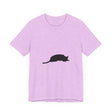 Black Cat Mystery T-Shirt - Spooky and Cool design with a black cat silhouette and eerie background