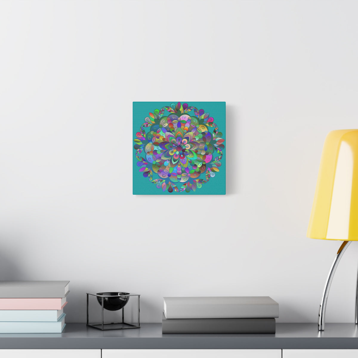Colorful Floral Mandala Matte Canvas Wall Art — Stretched 1.25"