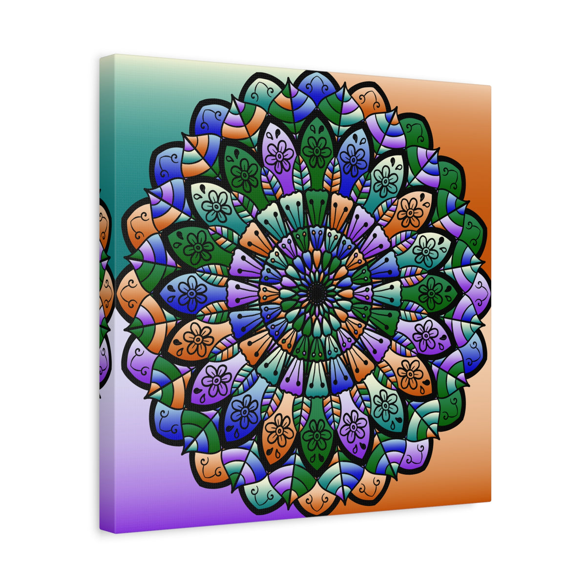 Colorful Mandala Wall Canvas — Stretched Matte Art