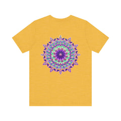 Alt text: This Mandala Tee features a beautiful design symbolizing spiritual peace and harmony, perfect for bringing a sense of tranquility to your wardrobe
