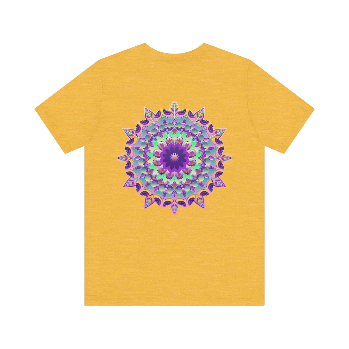 Alt text: This Mandala Tee features a beautiful design symbolizing spiritual peace and harmony, perfect for bringing a sense of tranquility to your wardrobe