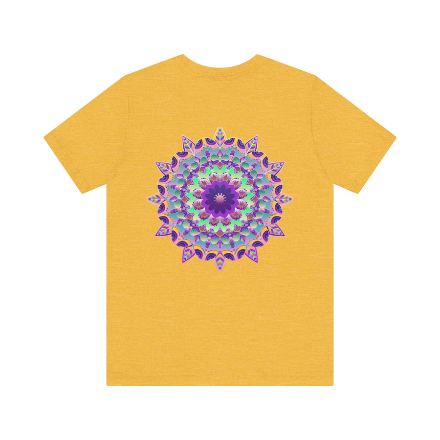 Alt text: This Mandala Tee features a beautiful design symbolizing spiritual peace and harmony, perfect for bringing a sense of tranquility to your wardrobe