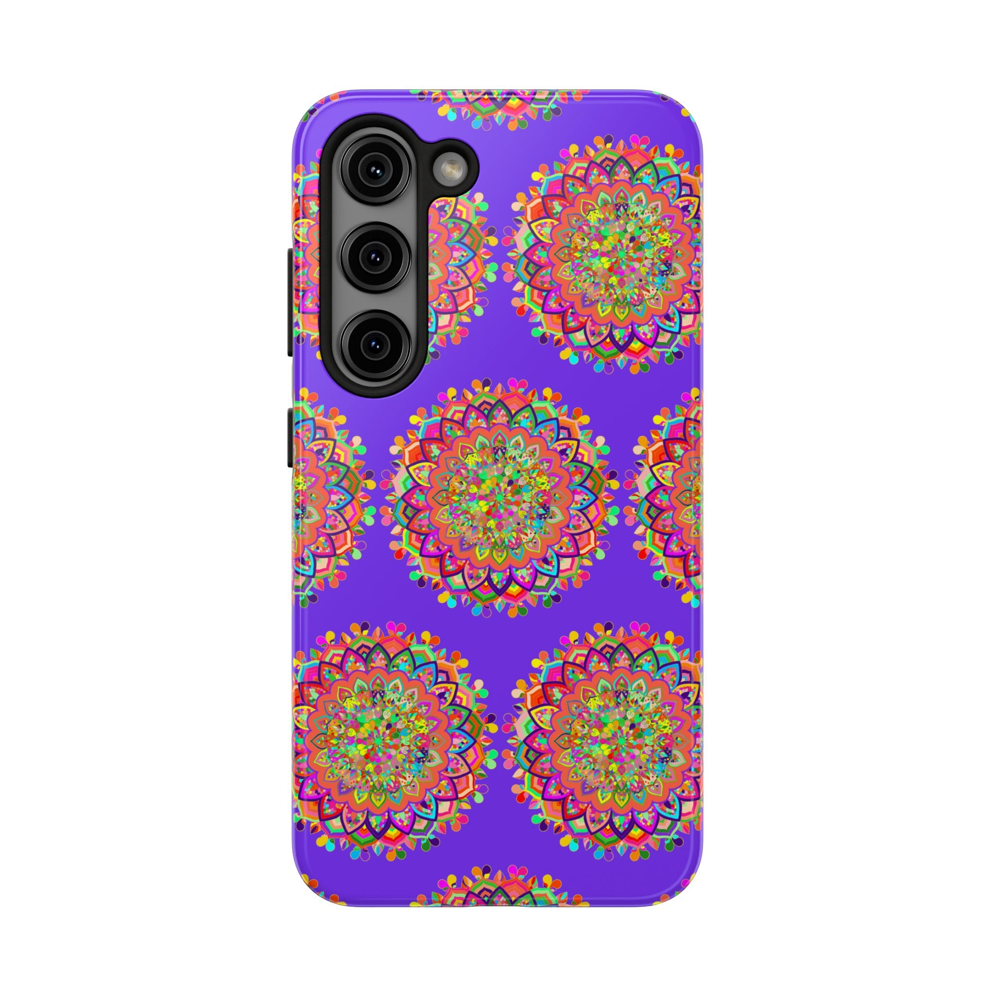 Beautiful hand drawn purple mandala art phone case designed for iPhone X and XS