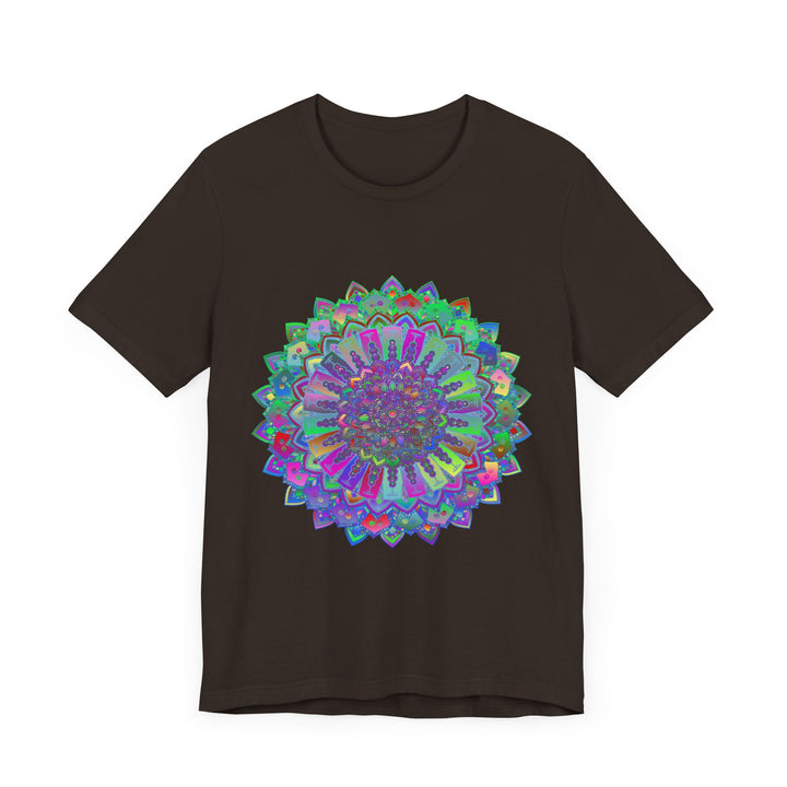 Vibrant and detailed mandala design t-shirt with a burst of color