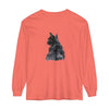 Black Cat Watercolor Long Sleeve T-Shirt featuring a detailed feline design