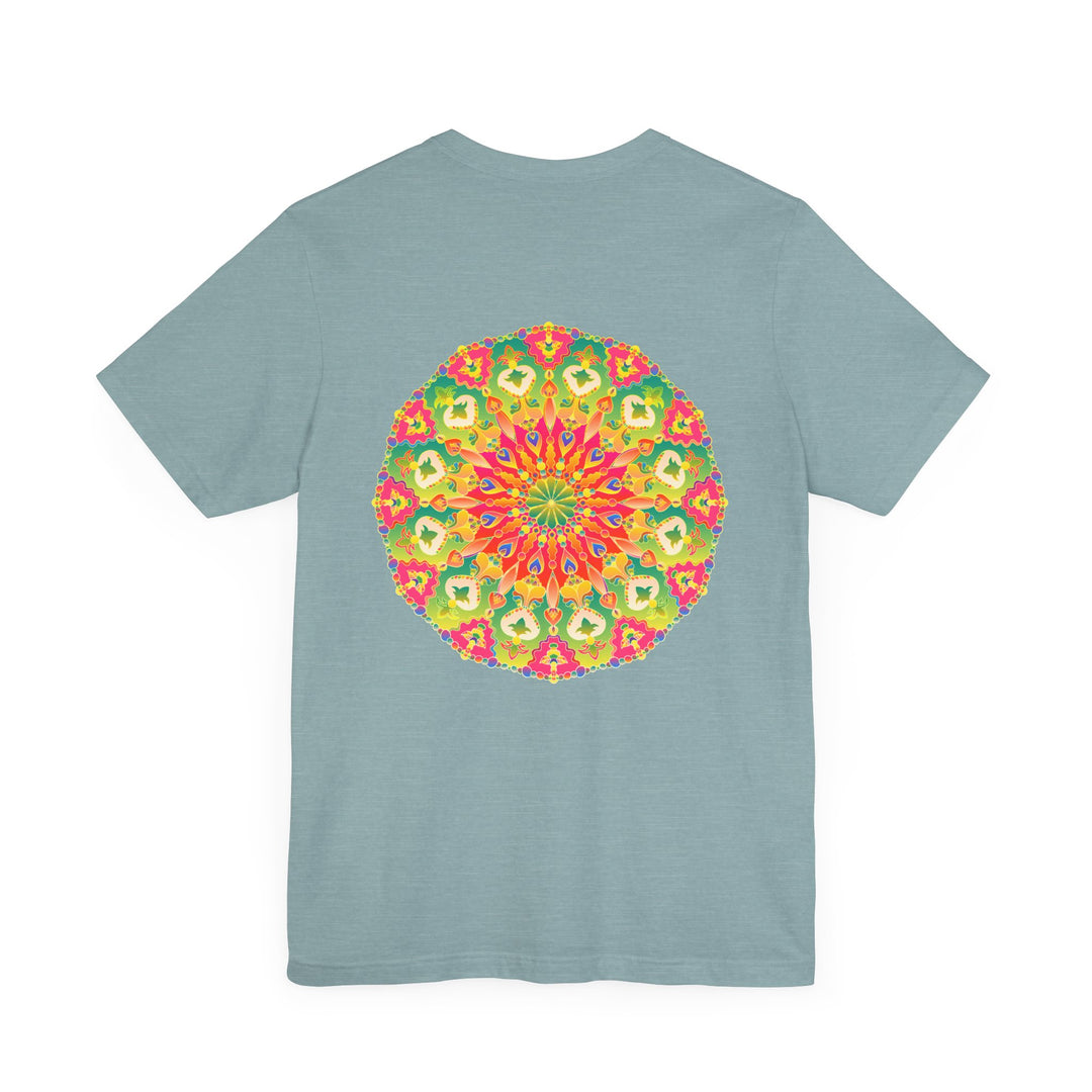 Vibrant Mandala T-shirt with intricate spiritual design symbolizing peace and harmony