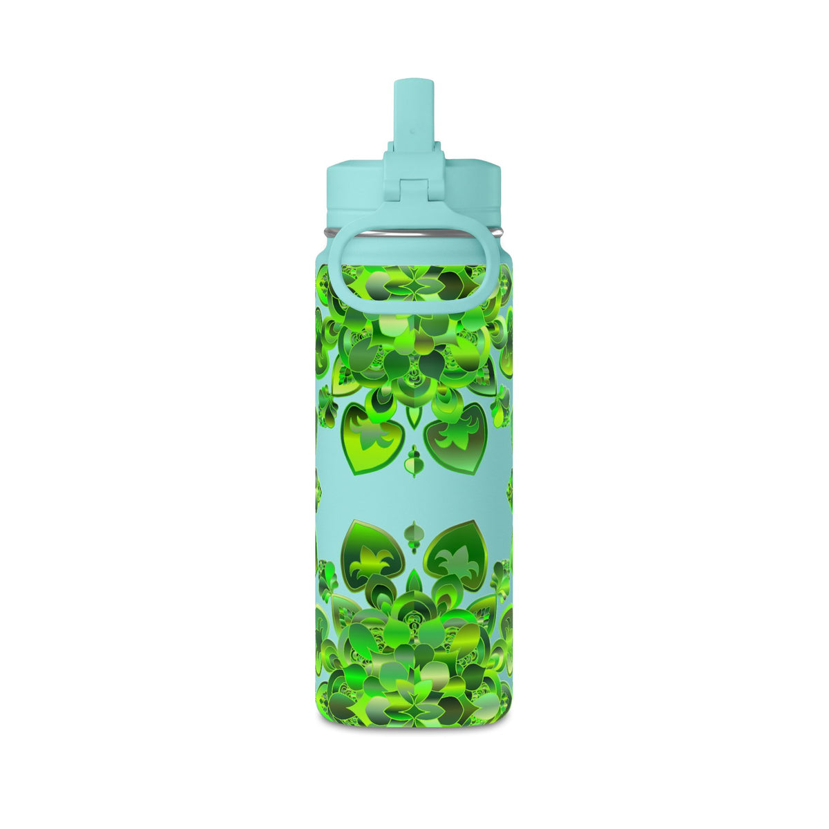 20oz Mini Water Bottle — Green Clover Kaleidoscope St. Patrick’s Day Bottle