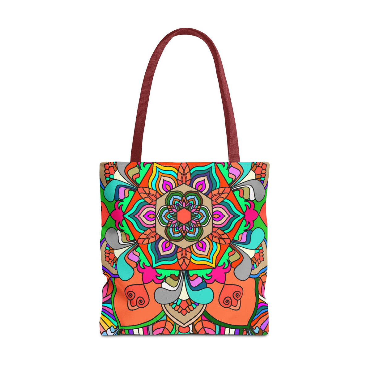 Colorful Mandala Tote Bag — Vibrant Boho All-Over Print Beach & Market Tote